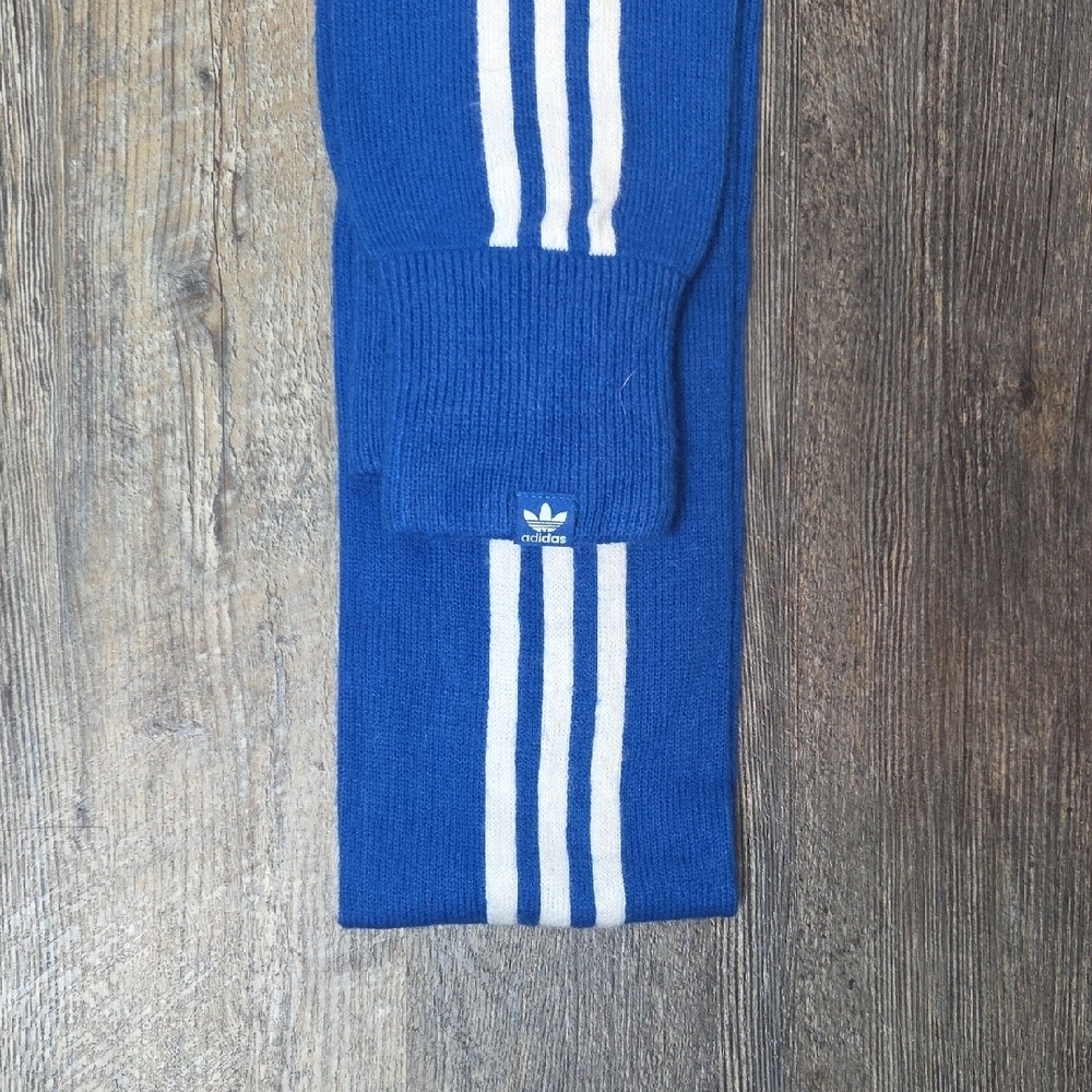 Adidas Royal Blue Scarf with White Stripes